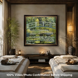 Peinture à l'huile sur toile de qualité muséale, reproduction de l'art <span class=keywords><strong>impressionniste</strong></span> célèbre de <span class=keywords><strong>Claude</strong></span> <span class=keywords><strong>Monet</strong></span>, Nénuphars dans un étang, faite à la main - Product Image 2
