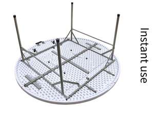 <span class=keywords><strong>Mesa</strong></span> <span class=keywords><strong>redonda</strong></span> <span class=keywords><strong>plegable</strong></span> <span class=keywords><strong>180</strong></span>, <span class=keywords><strong>mesa</strong></span> de plástico moldeada por soplado, <span class=keywords><strong>mesa</strong></span> de comedor grande para el hogar para restaurante al aire libre Simple - Product Image 2