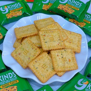 Biscuits aux légumes, craquelins, neuf types de légumes, types de biscuits croustillants et savoureux, sachet de 328 g, collation végétalienne, salée, carrée - Product Image 2