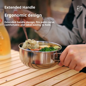 304 Stainless Steel Folding Bowl Set Portable Outdoor <b>Camping</b> Tableware Multifunctional Combined Cookware Bowl Kit for Picnic - Product Image 1