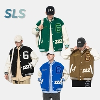 Veste d'université de baseball bleue de haute qualité pour hommes Vestes Letterman à manches en cuir pour hommes de grande taille avec broderie en chenille