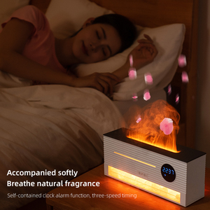 Máquina de Aromaterapia Rock con Llama 3D, Humidificador de Aceites Esenciales con Luz Nocturna, Simula Llama, Control de Humedad para Autos - Product Image 5