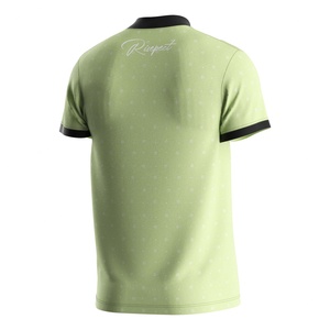 T-shirt de sport de haute qualité en sublimation, manches courtes, col polo avec fermeture éclair, t-shirt pour homme - Product Image 2