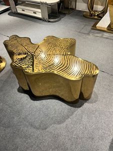 Table basse <span class=keywords><strong>de</strong></span> luxe MR Brand en acier inoxydable doré brillant, design moderne, facile à nettoyer, pour salon, villa, <span class=keywords><strong>maison</strong></span> - Product Image 2