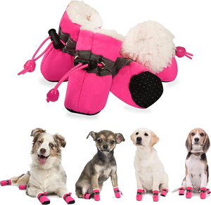 Wholesale Winter Dog Shoes Waterproof Warm Anti-slip Pet Socks Classic Cute Print Design Breathable Leather Rubber Material - Product Image 2