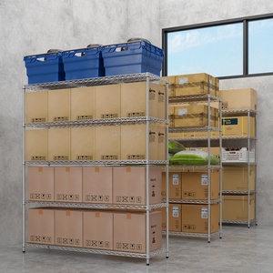 Estantes de almacenamiento comercial 800lbs Heavy Duty 5 Tiers Estantería de alambre de <span class=keywords><strong>metal</strong></span> de acero cromado Estante de estante - Product Image 3