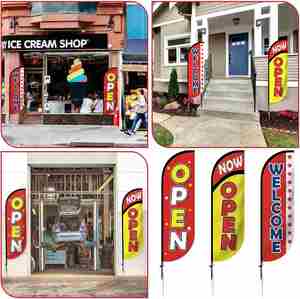 Bandera de Plumas Personalizada con Diseño Abierto para Publicidad Comercial, Pancarta Roja/Amarilla Impermeable, Ideal para Eventos de Inauguración - Product Image 5