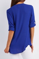 T-shirt d'été en mousseline de soie grande taille pour femmes, col en V, fermeture à glissière, irrégulière, décontracté, printemps, grande taille, hauts sexy, t-shirts