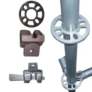 Accessoires pour système d'échafaudage Ringlock galvanisé à chaud : Collier de base, Tête de barre transversale, Verrou oblique pour la construction - Product Image 1