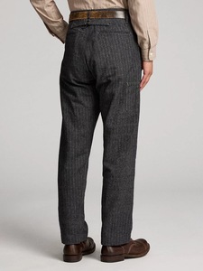 <span class=keywords><strong>Pantalon</strong></span> de travail vintage pour <span class=keywords><strong>homme</strong></span> en mélange de <span class=keywords><strong>laine</strong></span> - <span class=keywords><strong>Pantalon</strong></span> droit rétro en <span class=keywords><strong>tweed</strong></span> à chevrons avec boucle réglable à l'arrière - Product Image 6