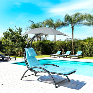 Chaise longue d'extérieur en acier Chaise longue <span class=keywords><strong>de</strong></span> plage Chaise longue <span class=keywords><strong>de</strong></span> piscine avec auvent - Product Image 6