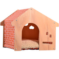 Stijlvolle ecologische houten hondenhok voor grote honden met geïsoleerd ontwerp, draagbaar dierenbed voor katten en kleine dieren