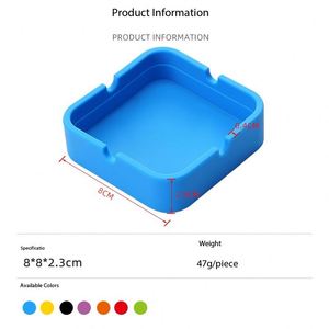 Cendrier carré en silicone le plus vendu, résistant aux chutes et aux hautes températures, logo personnalisable, cendrier durable prêt à offrir - Product Image 2