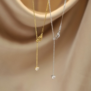 Collar de Moda en Forma de Y Ajustable con Cadena de Espina de Serpiente en Oro de 18K y Acero Inoxidable - Product Image 2