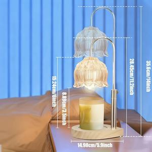 Lampu Lilin Peleleh, Penghangat Lilin, Penghangat Lilin Kristal dengan Timer 2/4/8 Jam, Suhu Dapat Diatur, Penghangat Lilin Elektrik - Product Image 4