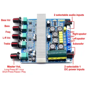 2.1 قناة المهنية TPA3116D2 لوحة مكبر للصوت 2 * 50W + 100W الاستيريو الصوت مكافئ امبير 5.0 HIFI الطاقة مضخم الصوت