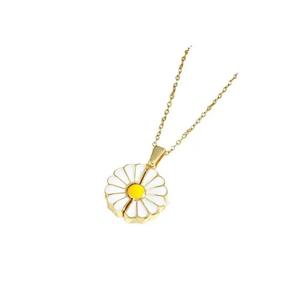 Specchio girasole girasole ornamento piccola <span class=keywords><strong>margherita</strong></span> apribile Laser inciso ciondolo <span class=keywords><strong>collana</strong></span> in acciaio al titanio - Product Image 5