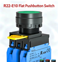 Tombol Sakelar Fungsi Reset Otomatis Start/Stop Fungsi Latching Kepala Datar Sementara Tombol Tekan Normal Terbuka Catu Daya 22mm