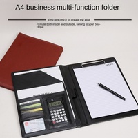Portafolio de Piel Sintética A4 Personalizado, Multifuncional, para Oficina, Conferencias y Negocios