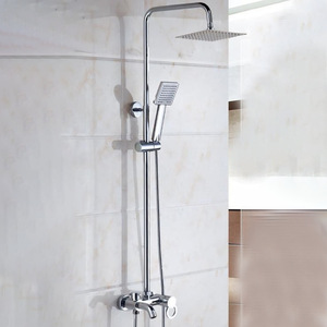 Ensemble de douche rectangulaire avec pommeau de pluie à surface lisse pour salle de bain - Product Image 1