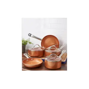 5 Miếng Die Cast Nhôm Không Dính Rose Pink Gold Cookware Set Không Dính