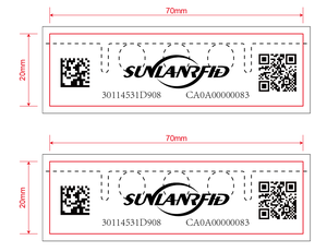 Wasserdichtes wasch bares UHF-RFID-Wäsche kennzeichen 70*15mm Mini Pouch able UCODE 8 Chip Tag NFC für passive RFID-Anwendungen für Bekleidung - Product Image 6