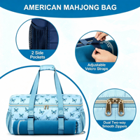 Ensemble de 3 supports pour tuiles de mahjong en polyester imperméable, sac fourre-tout à fermeture éclair, grande capacité de rangement, garantie à vie, couleur personnalisable