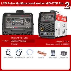 ANDELI 220V LCDスクリーン ダブルパルス MIG/リフトTIG/MMA スプールガン対応 半自動アルミMIG溶接機 - Product Image 3