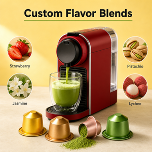 Capsules de thé aromatisées au matcha compatibles <span class=keywords><strong>Nespresso</strong></span>, normes US et EU, formule personnalisée, marque privée, fournisseur en gros d'usine - Product Image 3