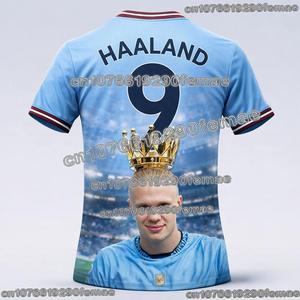 Camiseta de Fútbol Masculina Man Cty Haaland 2026 2027, Estilo Luna Azul Claro, Uniforme de Fútbol de Secado Rápido para Entrenamiento al Aire Libre - Product Image 5
