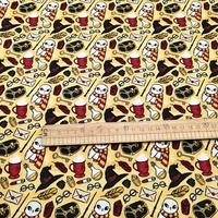 Dessin animé impression hibou verre 100% polyester tissu pour demi-cour bricolage couture artisanat matériel rideau entoilage doublure