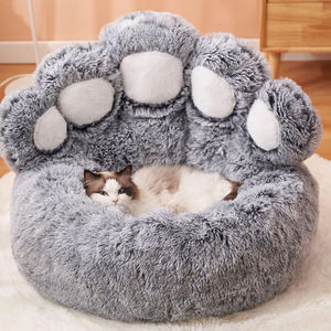 Cama de Felpa para Mascotas de Alta Calidad al por Mayor, Diseño de Pata de Oso, Cama Suave y Cálida para Perros y Gatos - Product Image 3