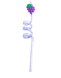 Toppers créatifs en forme de fruits réutilisables, 1 lot, pailles bouclées de Bar pour fête, cocktail coloré, pailles pour décoration - Product Image 3
