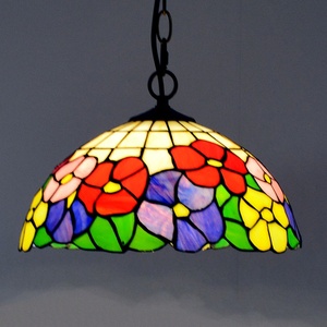 LongHuiJing Mediterranean Stained Glass Tiffany LED Pendant <b>Light</b> Adjustable Height 80cm Single Bulb Warm White Middle 360 - Product Image 2