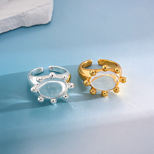 Vintage Waterproof 18K Gold Plated Stainless Steel Irregular Opening <b>Ring</b> for Women Wedding Engagement Gift - Product Image 3
