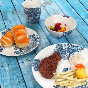 Ensemble de vaisselle de restaurant en céramique domestique moderne ensemble d'assiettes colorées imprimées sur mesure caractéristiques durables pour la maison et le bureau - Product Image 5