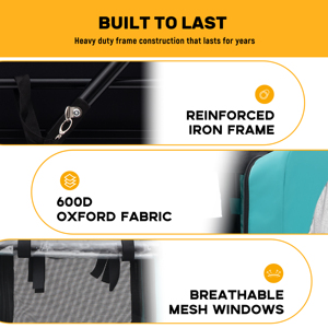 Cadre pliable personnalisable transporteurs de chiens remorque de camping-car à vélo avec roues de 16 pouces chariot utilitaire pliant poussette pour animaux de compagnie OEM - Product Image 5