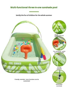 Piscina Inflable de PVC para Niños con Aro de Baloncesto, Pistola de Agua, Sombrilla Multifuncional para Uso en Exteriores, Personalizable - Product Image 4