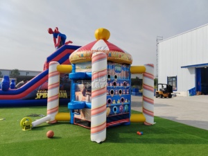 Commercial 4 in 1 Carnival Inflatable Interactive Game Station Tic Tac Toe Dart <strong>Throwing</strong> Carnival Booth for Party Rental - Product Image 5