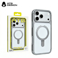 Coque magnétique transparente mate personnalisée pour iPhone 18 17 16 Pro Max avec béquille annulaire 360° anti-jaunissement et antichoc