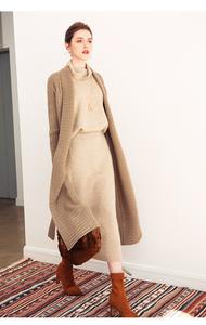 Cárdigan de Cachemira bordado para Otoño e Invierno 100%, cárdigan de Cachemira pura para mujer, suéter, abrigo, bata con cinturón - Product Image 2