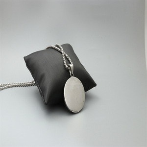 yunnique Round Geometric Pendant <b>Necklace</b> Stainless Steel Silver Black Unisex Fashion Gift Jewelry - Product Image 4