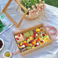Boîte à fenêtre en papier kraft épaissi, écologique, en matériaux recyclés, avec pelliculage mat, poignée UV, emballage alimentaire portable pour extérieur