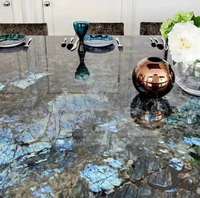 Dalle de granit bleu labradorite en marbre brésilien translucide fantaisie