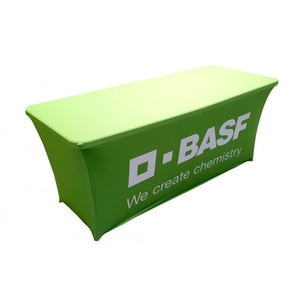 Nappe ajustée extensible Couverture de table en spandex de 6 'avec logo-Nappe de table de marque personnalisée Premier - Product Image 2