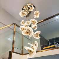 Plafonnier led suspendu composé de boules de cristal ajourées, Design moderne, éclairage d'intérieur, luminaire décoratif de plafond, idéal pour une entrée, une Villa ou des escaliers, K9