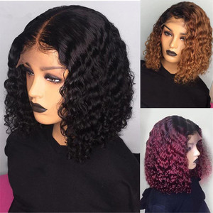 Parrucche in Capelli Umani All'Ingrosso, Bob Corto Liscio o Riccio <span class=keywords><strong>con</strong></span> <span class=keywords><strong>Frangia</strong></span>, Colore Marrone, <span class=keywords><strong>Parrucca</strong></span> Bob <span class=keywords><strong>con</strong></span> Frontale in Pizzo Svizzero 13x4 - Product Image 5