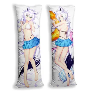 Custom Print Dakimakura Vtuber Hololive Shirakami Fubuki Waifu Long Size Body Pillow Anime Rechthoek Kussensloop