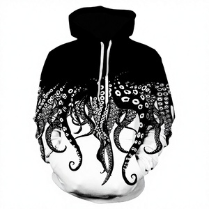 Sudadera con Capucha Holgada de Moda de Otoño, 100% Poliéster, de Secado Rápido, con Estampado Digital de Personaje Animal 3D de Pulpo, Venta al por Mayor - Product Image 2