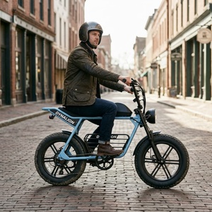Vélo électrique de style cyclomoteur rétro avec pneus larges de 20 pouces, vélo électrique <span class=keywords><strong>vintage</strong></span> Scrambler pour les trajets urbains et les tout-terrain pour adultes - Product Image 3